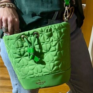 Kate Spade Vibrant Green Quilted Crossbody Shoulder Bag